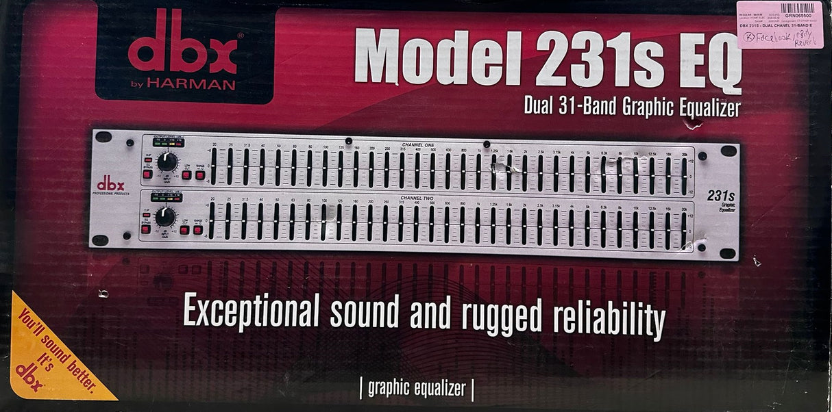 Dbx 231S Dual Channel 31-Band Equalizer (BRAND NEW)