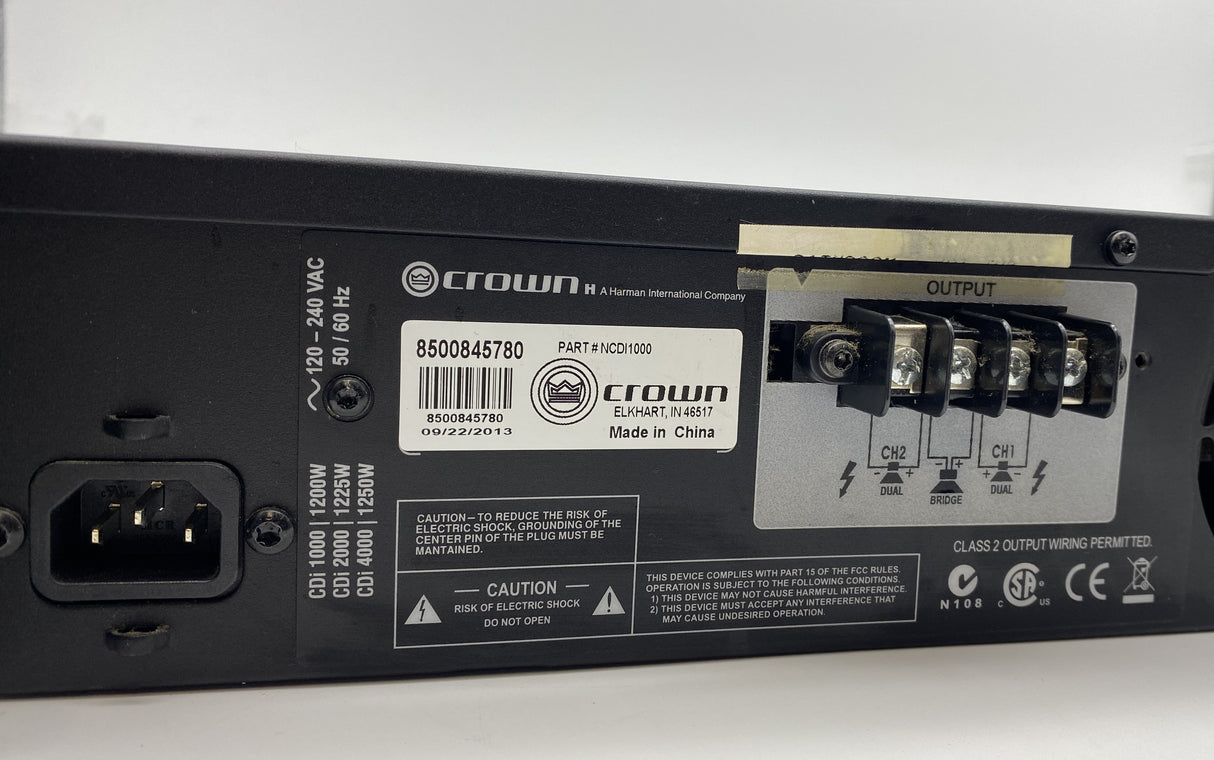 Crown Audio CDi 1000–2-Channel Professional Power Amplifier