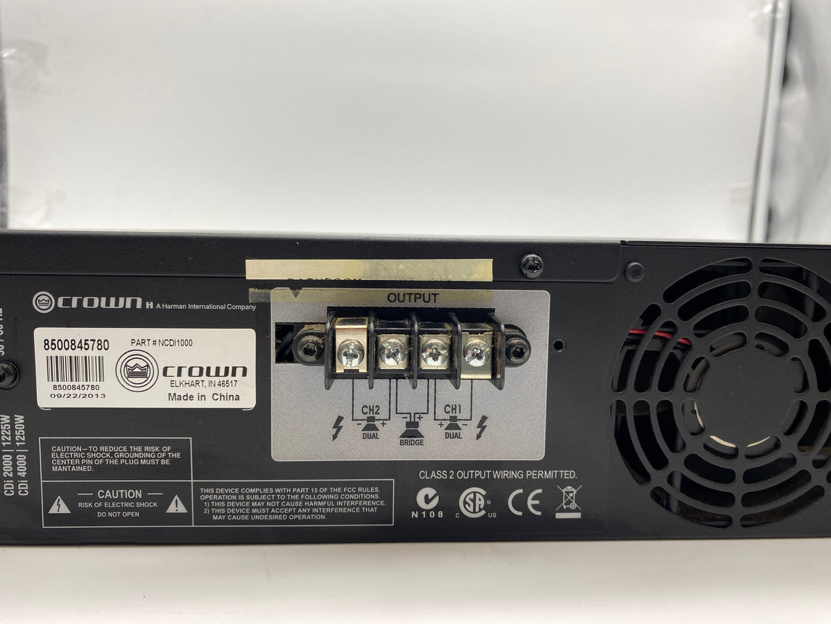 Crown Audio CDi 1000–2-Channel Professional Power Amplifier