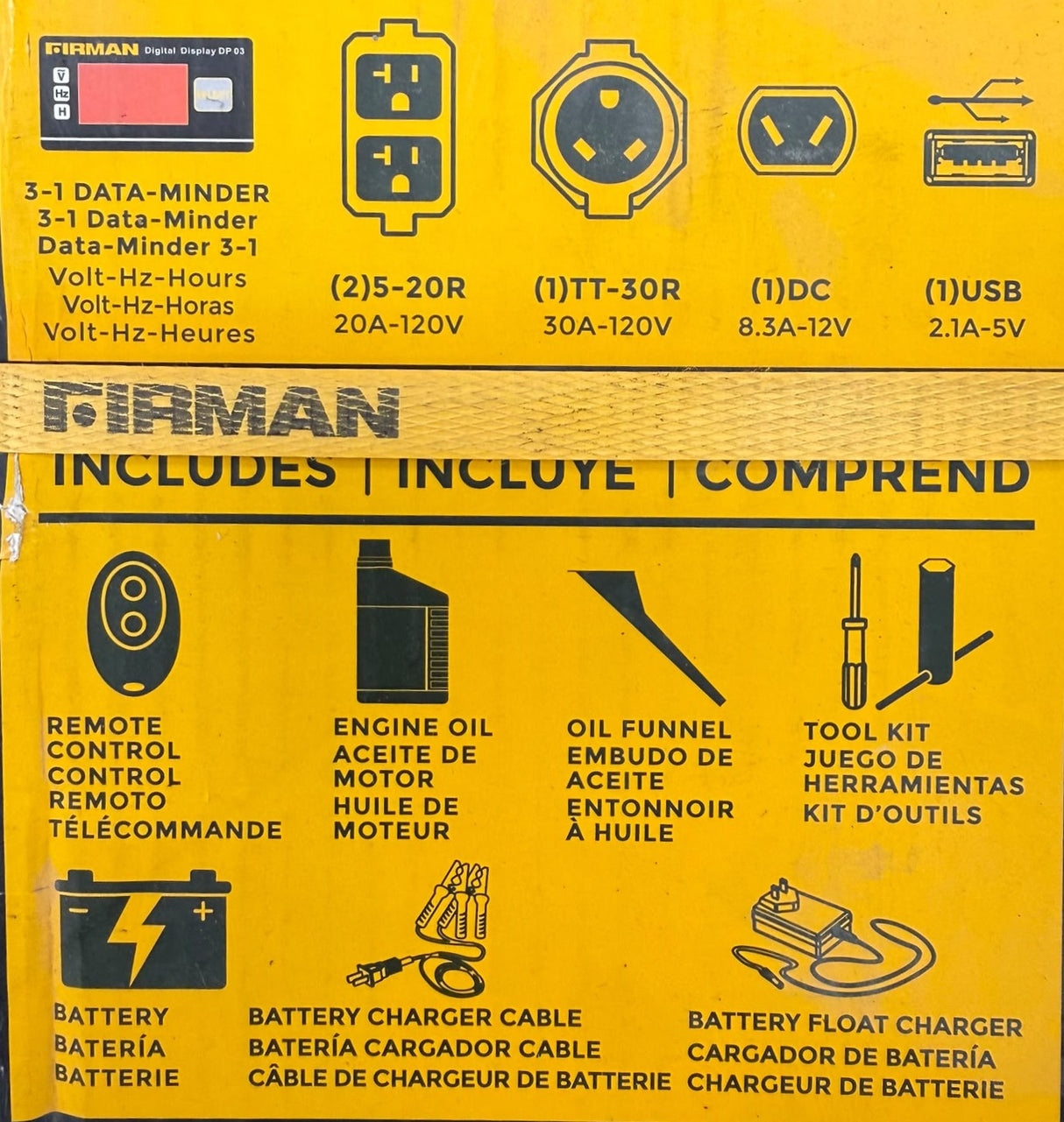 Firman W03386 3300W Remote Start Inverter Generator