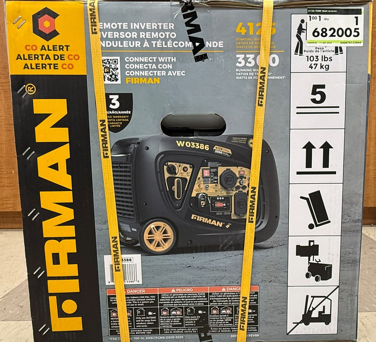Firman W03386 3300W Remote Start Inverter Generator