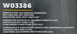 Firman W03386 3300W Remote Start Inverter Generator